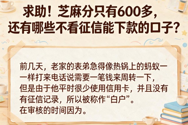 求助！芝麻分只有600多，还有哪些不看征信能下款的口子？_1