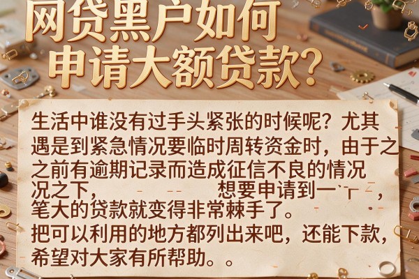 网贷黑户如何申请大额贷款？整理了几个还能下款的渠道