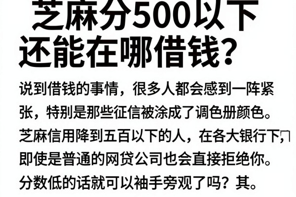 芝麻分500以下还能在哪借钱？盘点五个不怎么查征信的下款口子