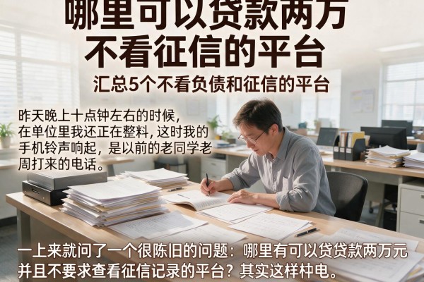哪里可以贷款两万不看征信的平台，汇总5个不看负债和征信的平台