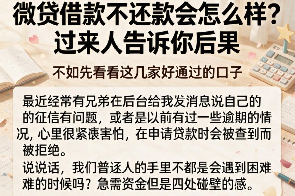 微贷借款不还款会怎么样？过来人告诉你后果，不如先看看这几家好通过的口子