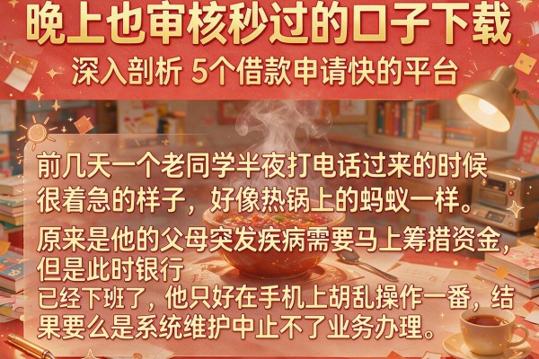 晚上也审核秒过的口子下载，深入剖析5个借款申请快的平台