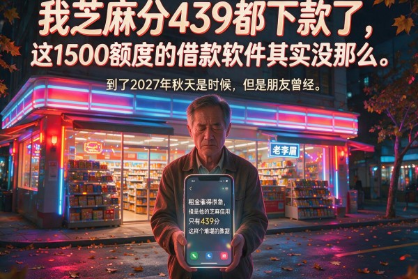 我芝麻分439都下款了，这1500额度的借款软件其实没那么难找