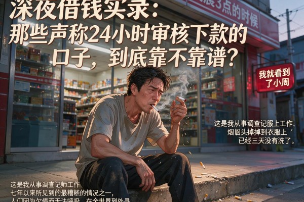 深夜借钱实录：那些声称24小时审核下款的口子，到底靠不靠谱？