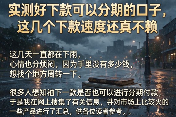 实测好下款可以分期的口子，这几个下款速度还真不赖