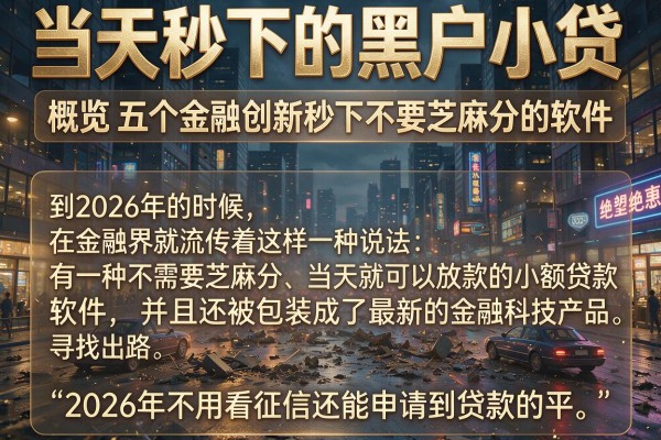 当天秒下的黑户小贷，概览五个金融创新秒下不要芝麻分的软件