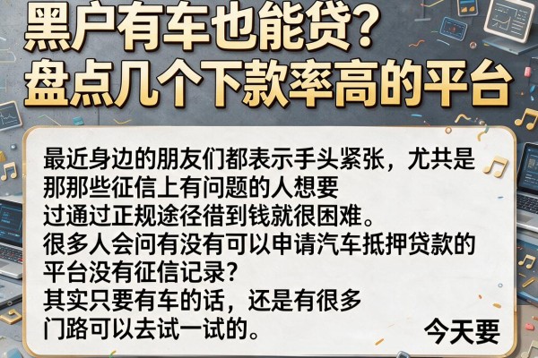 黑户有车也能贷？盘点几个下款率高的平台