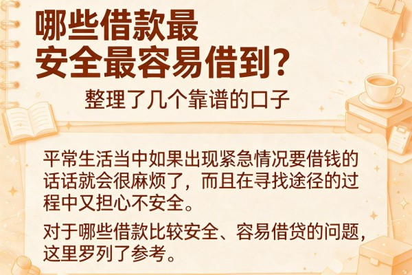 哪些借款最安全最容易借到？整理了几个靠谱的口子