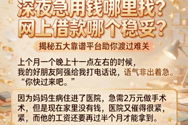 深夜急用钱哪里找？网上借款哪个稳妥？揭秘五大靠谱平台助你渡过难关