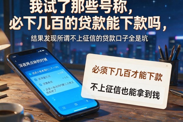 我试了那些号称必下几百的贷款能下款吗，结果发现所谓不上征信的贷款口子全是坑