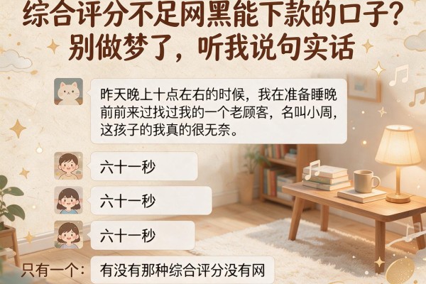 综合评分不足网黑能下款的口子？别做梦了，听我说句实话