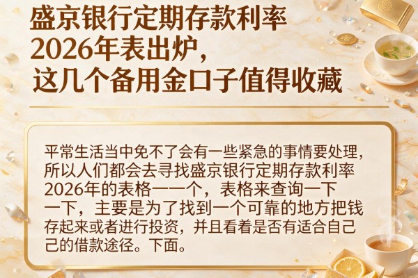 盛京银行定期存款利率2026年表出炉，这几个备用金口子值得收藏