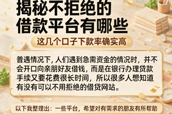 揭秘不拒绝的借款平台有哪些，这几个口子下款率确实高