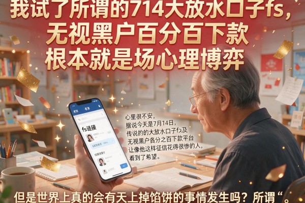 我试了所谓的714大放水口子fs，发现无视黑户百分百下款根本就是场心理博弈