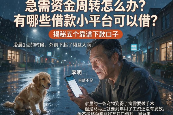 急需资金周转怎么办？有哪些借款小平台可以借？揭秘五个靠谱下款口子