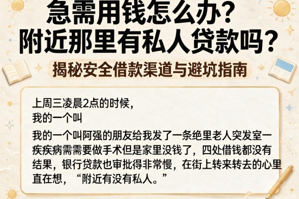 急需用钱怎么办？附近那里有私人贷款吗？揭秘安全借款渠道与避坑指南