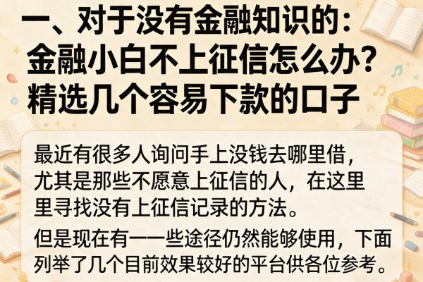 金融小白不上征信怎么办？精选几个容易下款的口子