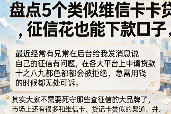 盘点5个类似维信卡卡贷的口子，征信花也能下款