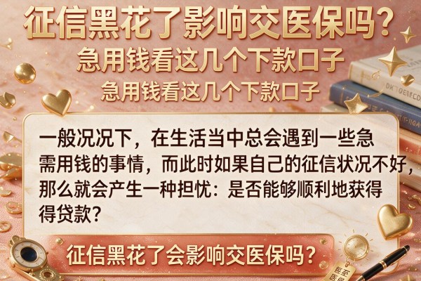 征信黑花了影响交医保吗？急用钱看这几个下款口子