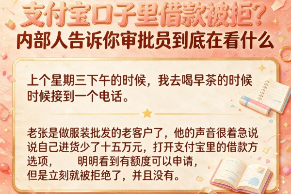 支付宝口子里借款被拒？内部人告诉你审批员到底在看什么