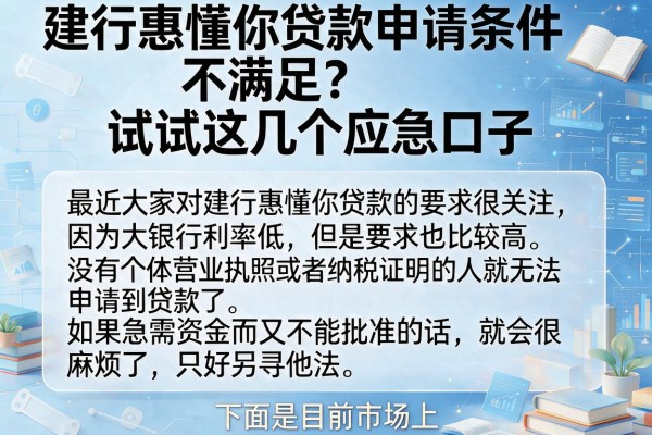 建行惠懂你贷款申请条件不满足？试试这几个应急口子