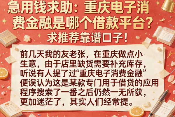 急用钱求助：重庆电子消费金融是哪个借款平台？求推荐靠谱口子！