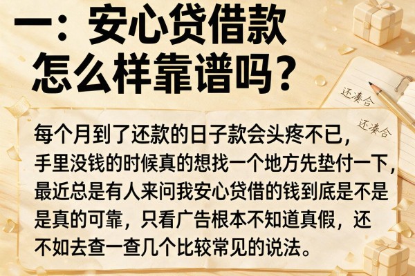 安心贷借款怎么样靠谱吗？实测这几款下款还凑合