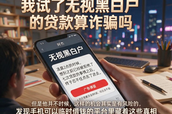 我试了无视黑白户的贷款算诈骗吗，发现手机可以临时借钱的平台里藏着这些真相
