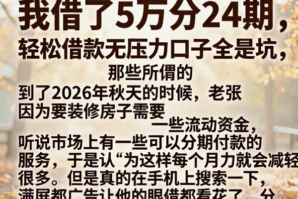 我借了5万分24期，发现那些所谓的轻松借款无压力口子全是坑