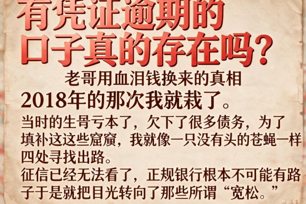 有凭证逾期的口子真的存在吗？老哥用血泪钱换来的真相