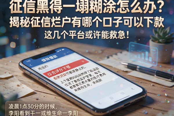 征信黑得一塌糊涂怎么办?揭秘征信烂户有哪个口子可以下款,这几个平台或许能救急!