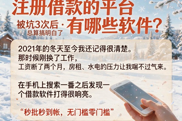 注册借款的平台有哪些软件？被坑3次后我总算搞明白了