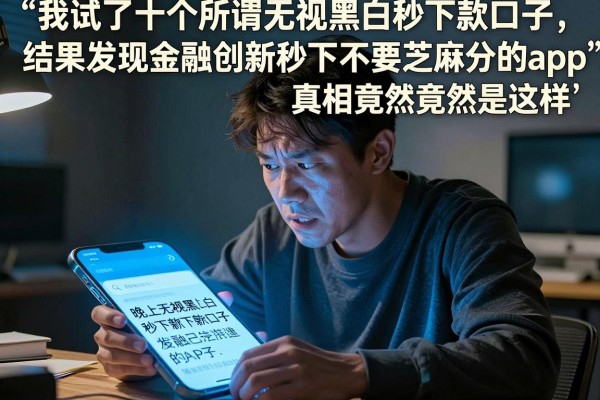 我试了十个所谓无视黑白秒下款口子，结果发现金融创新秒下不要芝麻分的app真相竟然是这样