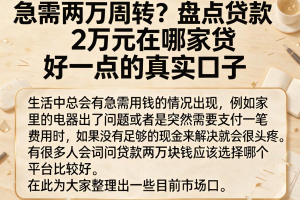 急需两万周转？盘点贷款2万元在哪家贷好一点的真实口子