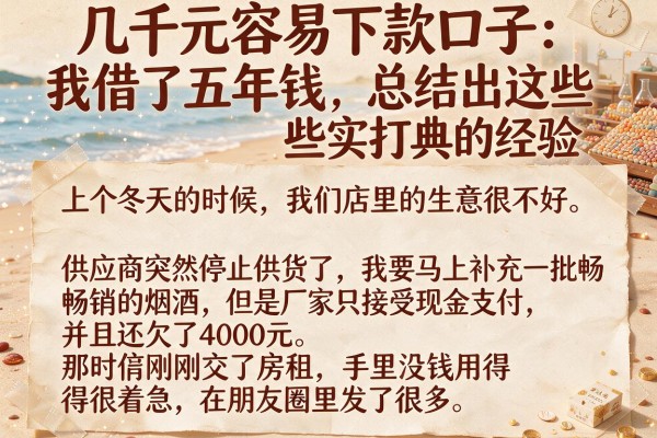 几千元容易下款口子：我借了五年钱，总结出这些实打实的经验