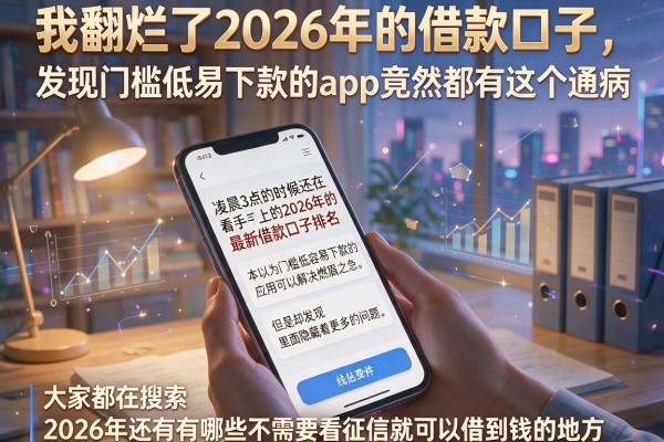 我翻烂了2026年的借款口子，发现门槛低易下款的app竟然都有这个通病