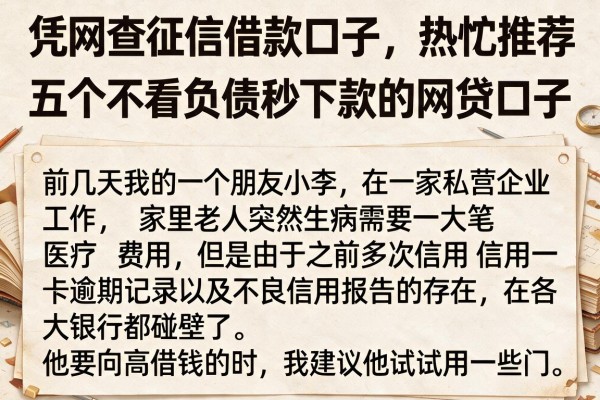 凭网查征信借款口子，热忱推荐五个不看负债秒下款的网贷口子