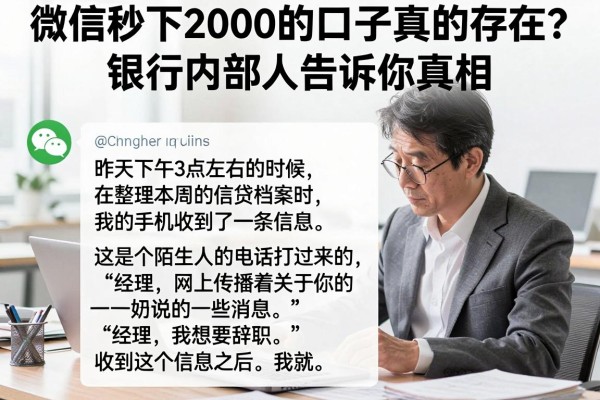 微信秒下2000的口子真的存在？银行内部人告诉你真相