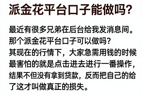 派金花平台口子能做吗？分享几个亲测好下款的备选
