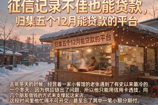 征信记录不佳也能贷款，归集五个12月能贷款的平台