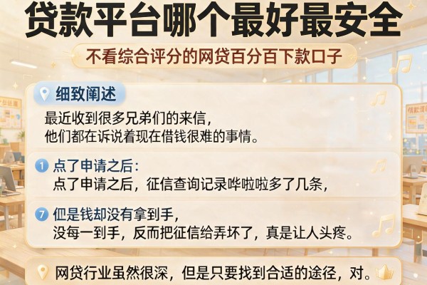 贷款平台哪个最好最安全，细致阐述五个不看综合评分的网贷百分百下款口子