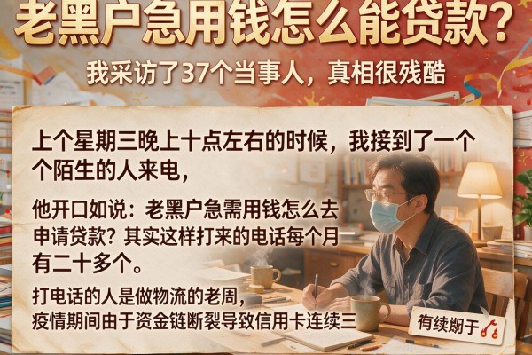 老黑户急用钱怎么能贷款？我采访了37个当事人，真相很残酷