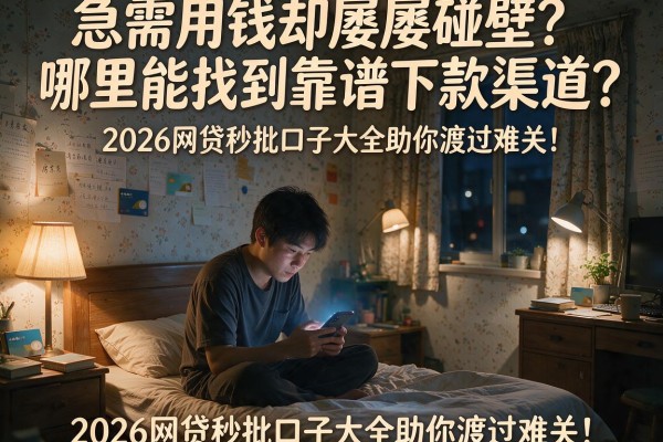 急需用钱却屡屡碰壁？哪里能找到靠谱下款渠道？2026网贷秒批口子大全助你渡过难关！