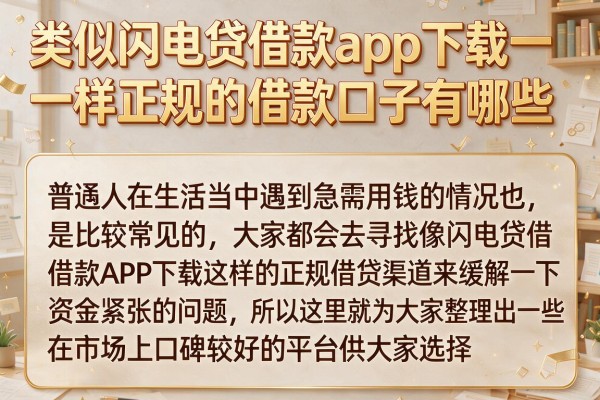 类似闪电贷借款app下载一样正规的借款口子有哪些