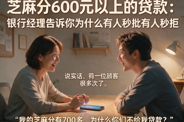 芝麻分600元以上的贷款：银行经理告诉你为什么有人秒批有人秒拒