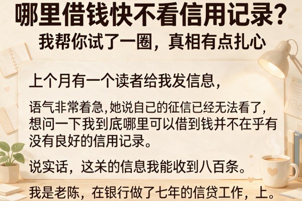 哪里借钱快不看信用记录？我帮你试了一圈，真相有点扎心