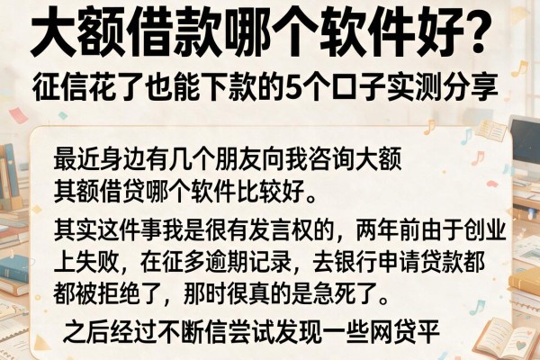 大额借款哪个软件好？征信花了也能下款的5个口子实测分享