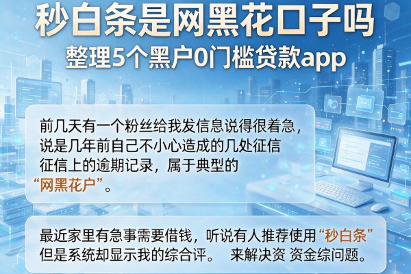 秒白条是网黑花口子吗，整理5个黑户0门槛贷款app