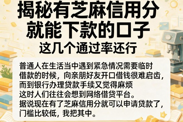 揭秘有芝麻信用分就能下款的口子，这几个通过率还行