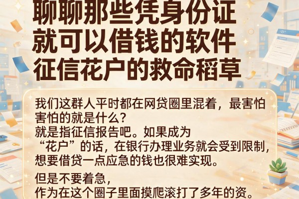 聊聊那些凭身份证就可以借钱的软件，征信花户的救命稻草